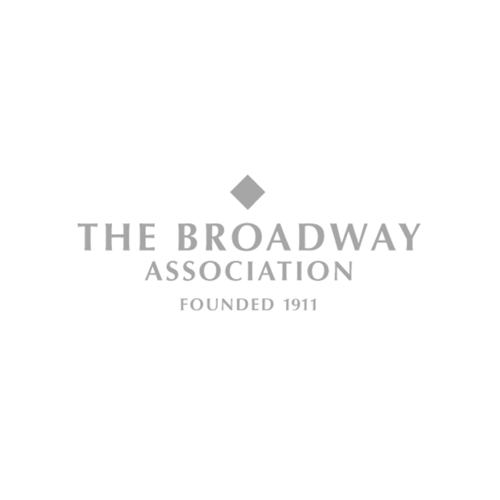 Gray The Broadway Association logo on white