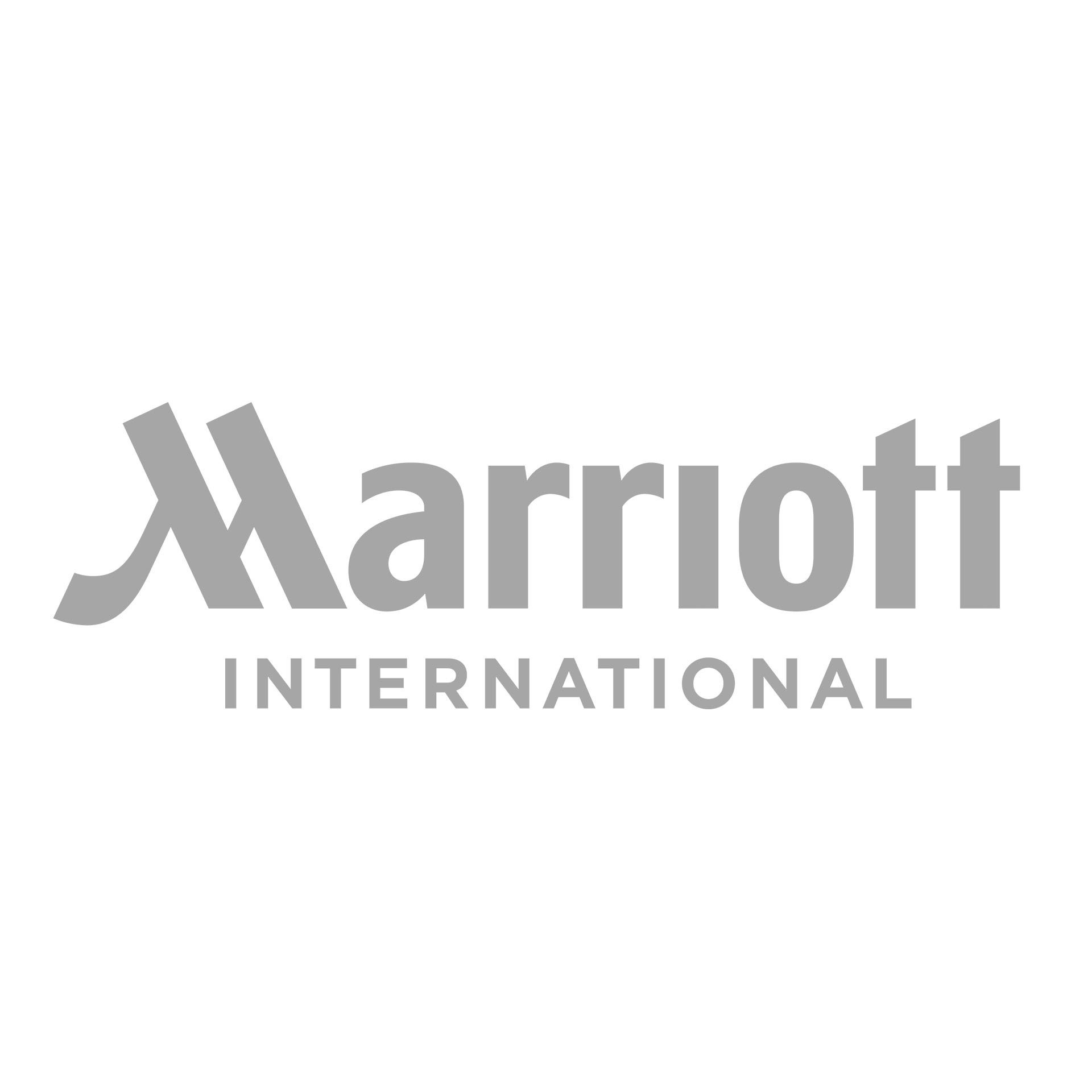 Gray Marriott Internation logo on white