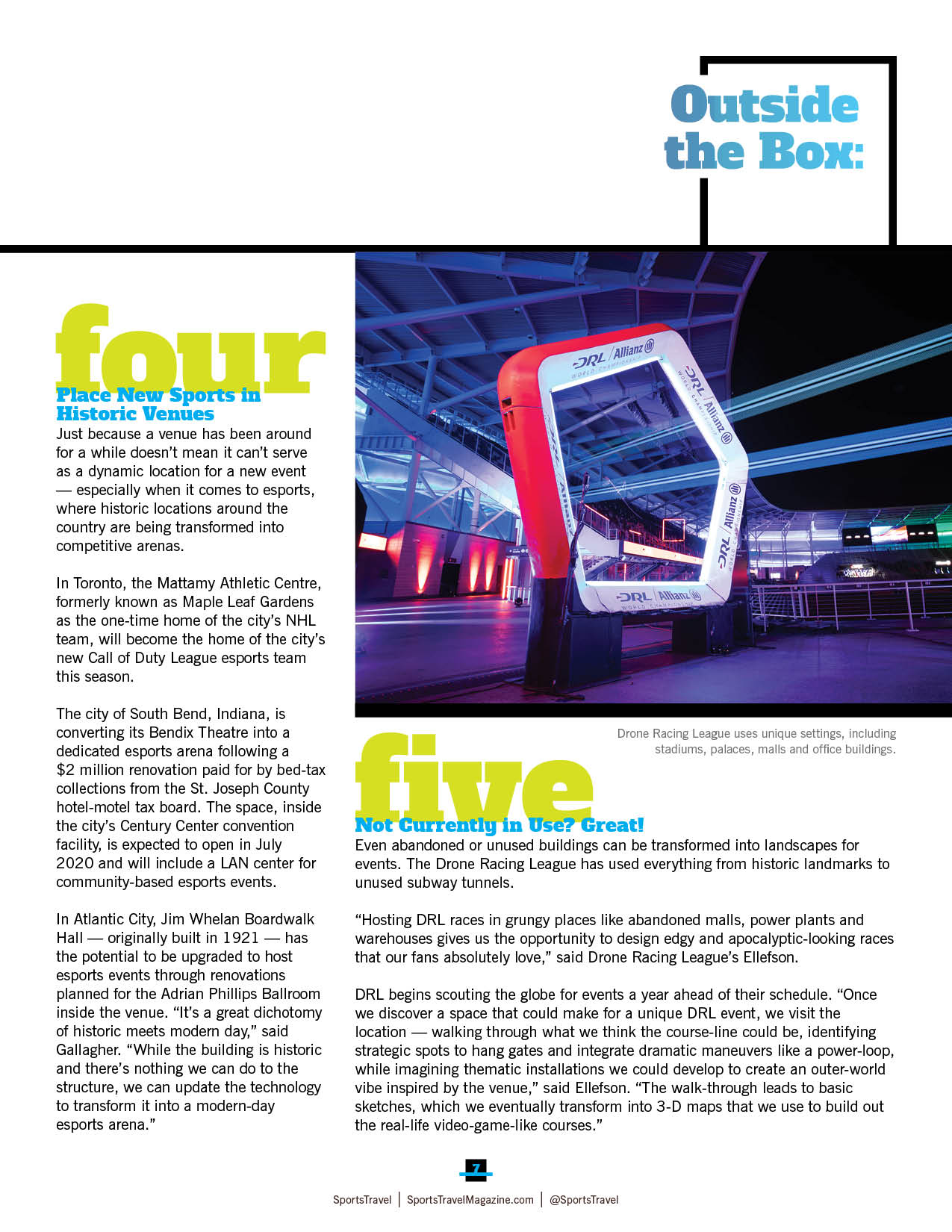 Page with a futuristic red and white structure, with text, 