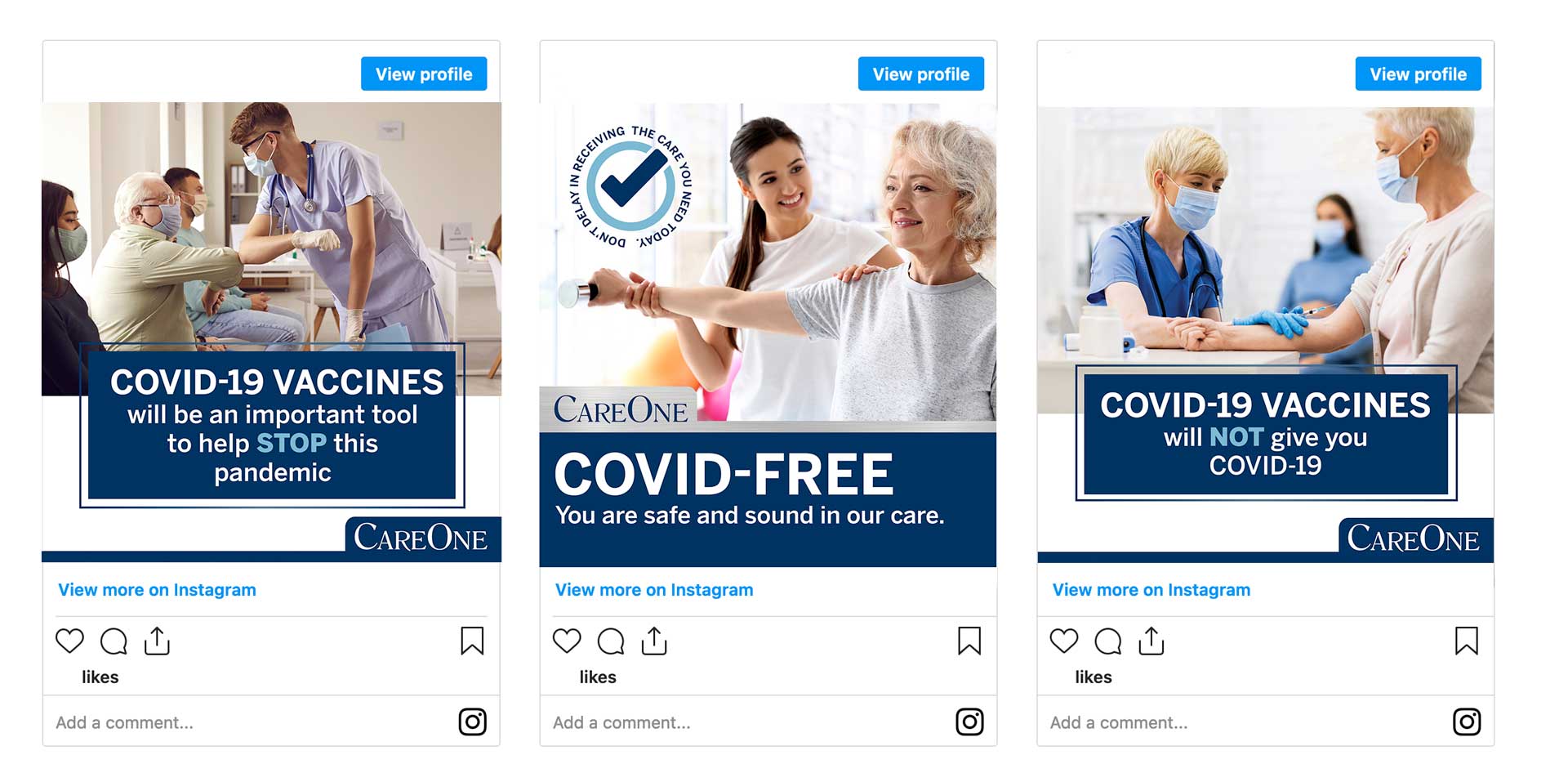 CareOne social media graphics