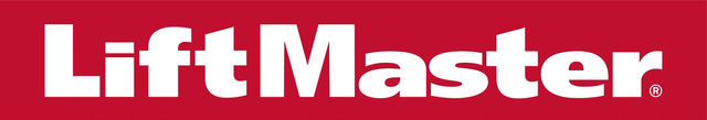 LiftMaster logo in white text on a red background.