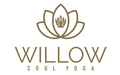 Logo for Willow Soul Yoga; lotus flower icon above text.