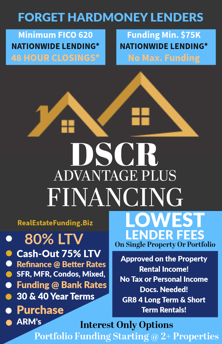 DSCR Funding Minimum FICO 620, Funding Min. $75K, 48 Hours  Closing Nationwide Lending 2+ properties for a portfolio blanket loan
