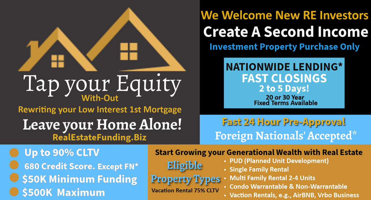 A logo for financing a second mortgage by tapping your equity without rewriting your low interest existing loan.