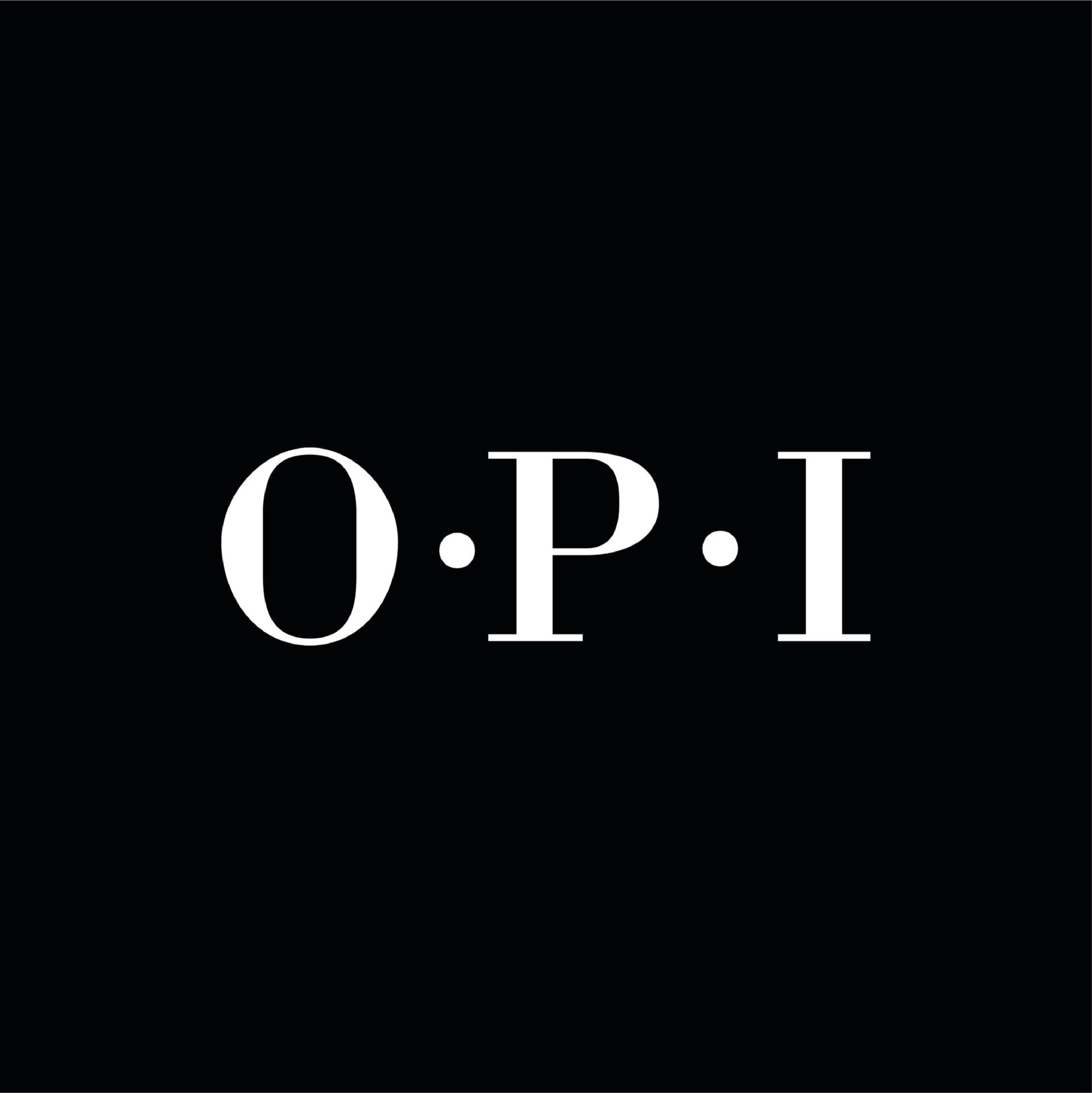 Il logo opi è bianco su sfondo nero.