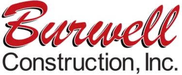 Burwell Construction, Inc. logo in red script and black text on a white background