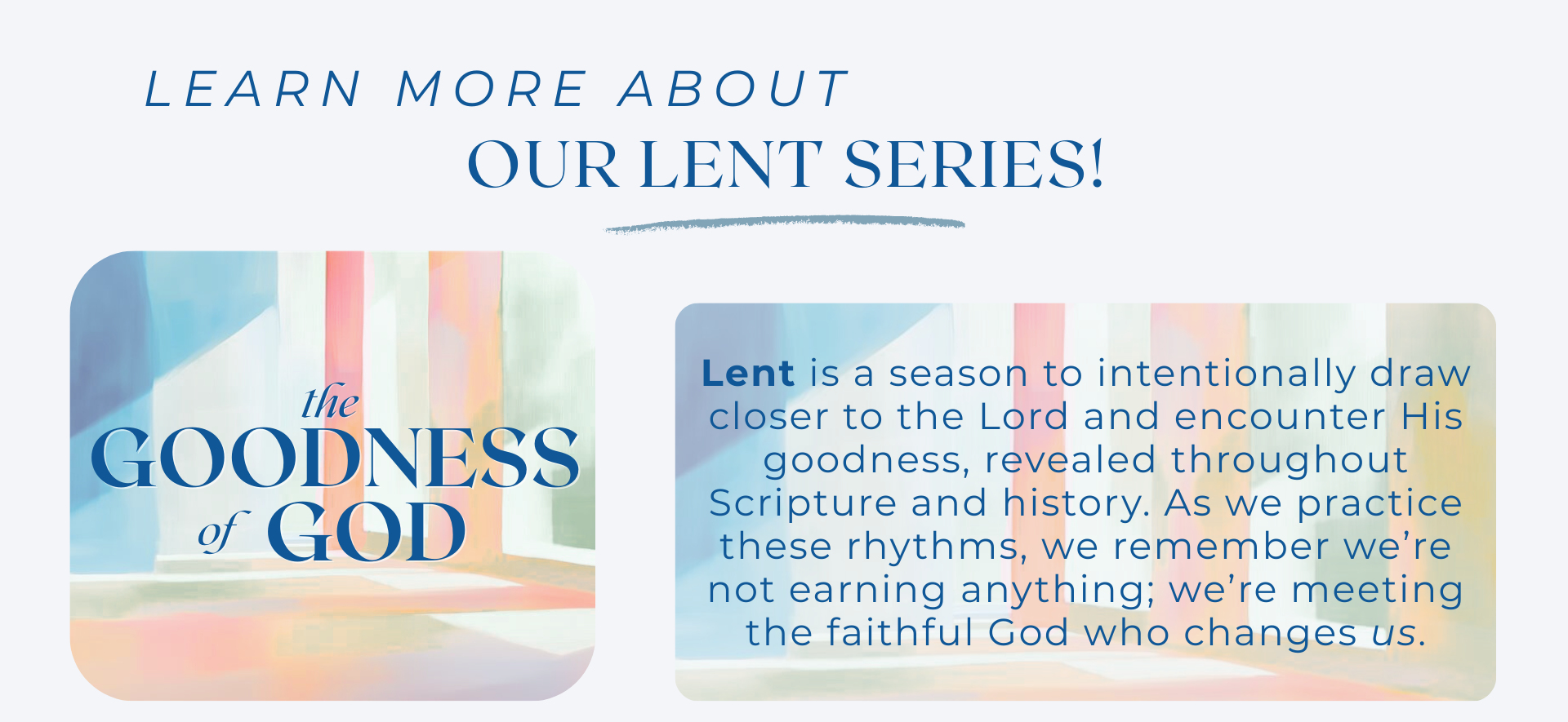 Ad for a Lent series,