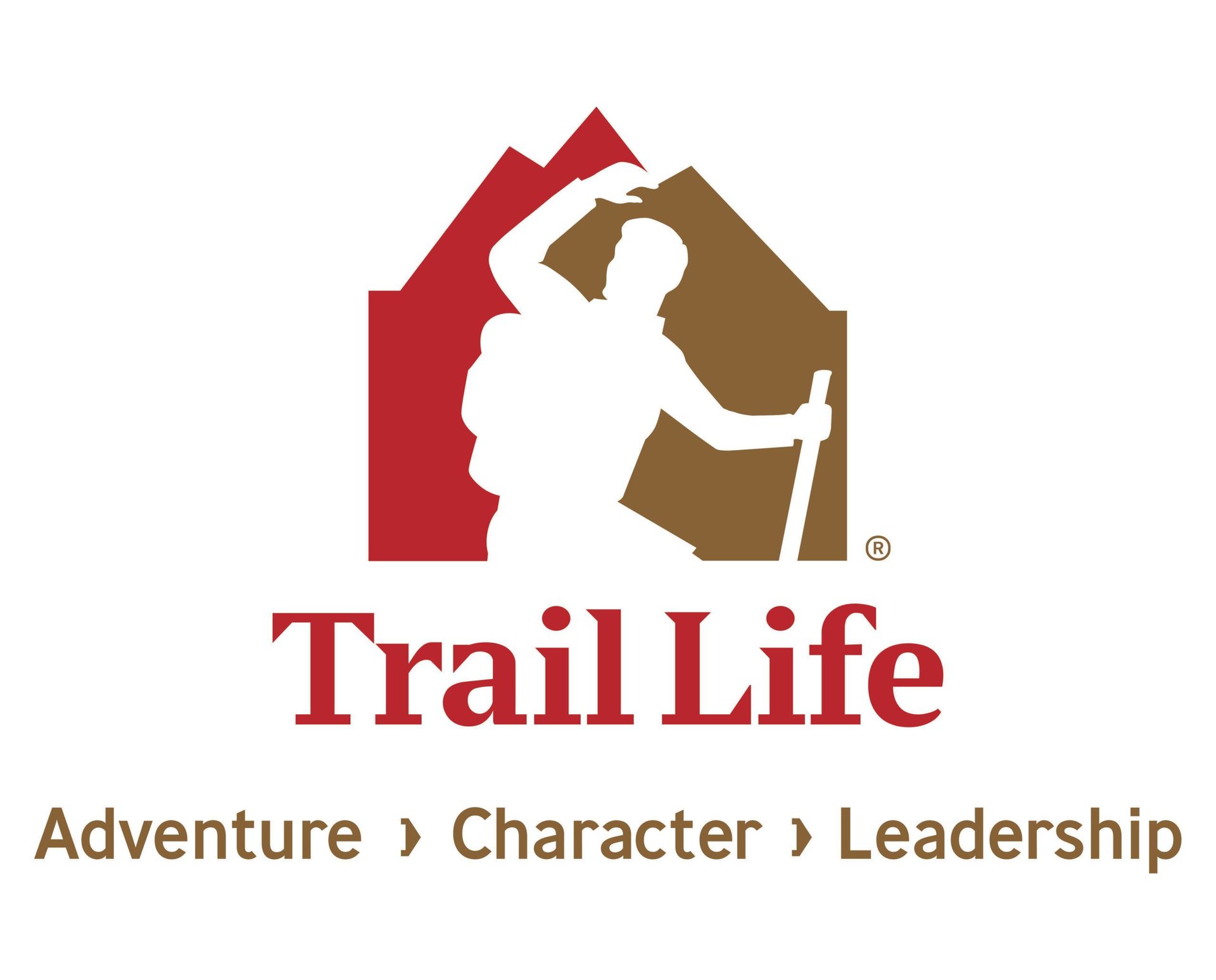 A logo for Trail Life: adventure character leadership