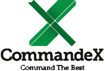 Green stylized X logo above the text 