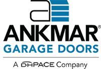 Logo for AnKmar Garage Doors, black and blue with text 