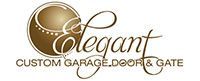 Logo for Elegant Custom Garage Door & Gate, with stylized 