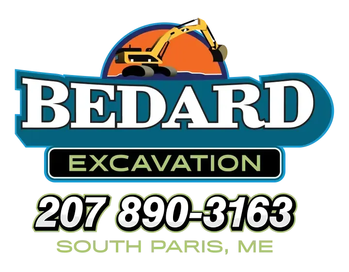 A logo for bedard excavation in south paris , me