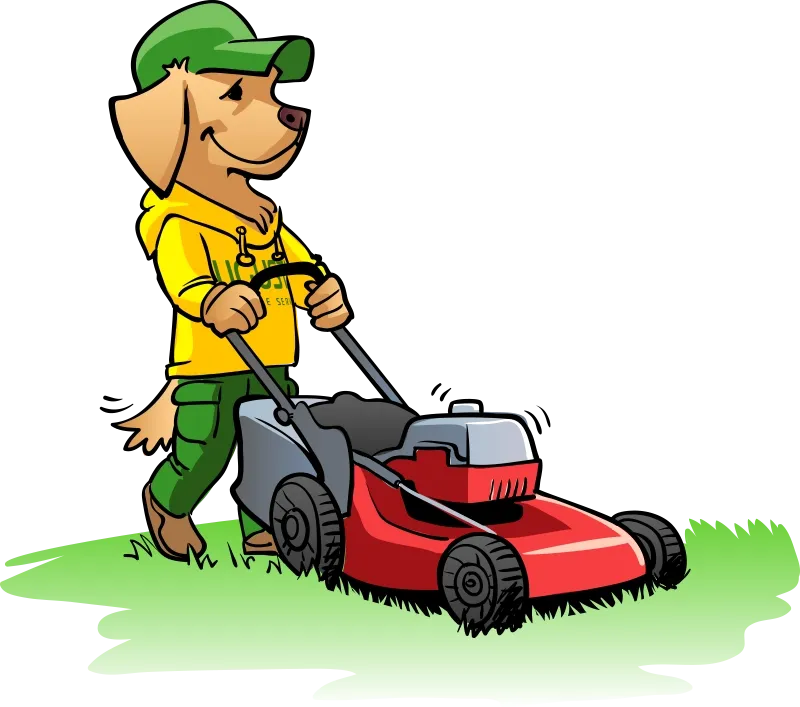 Lawn Mowing Mascot Icon
