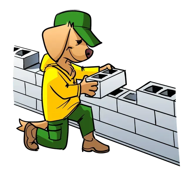 Augusta Lawn Care Mascot Building retaining wall