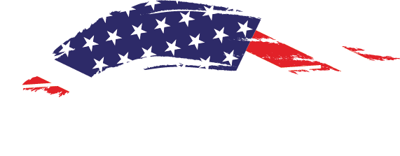 Distressed American flag in red, white, and blue that says Veteran Owned