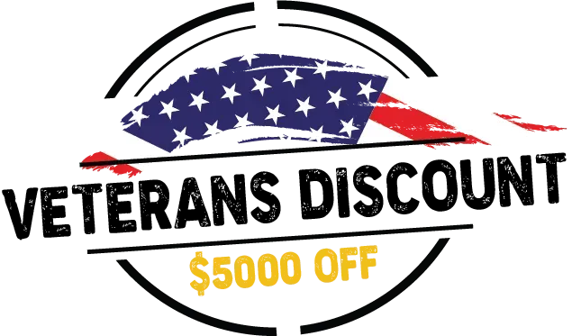 Veterans Discount logo: American flag graphic with text