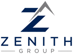 Zenith Group logo with stylized navy and gray Z above the company name