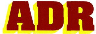 Red letters “ADR” on a yellow background