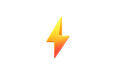 Yellow and orange lightning bolt icon on a white background
