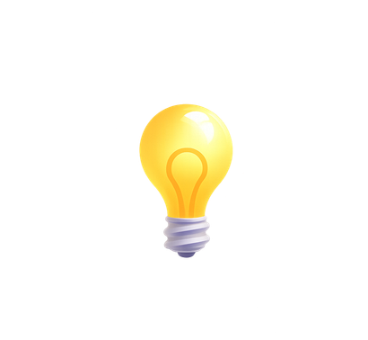 Yellow light bulb icon on a white background