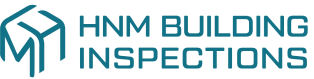 HNM Building Inspections logo in teal and gray with stylized house and shield icon