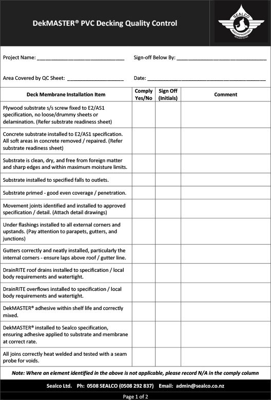 Sealco Waterproofing Systems Waterproofing Membrane Suppliers
