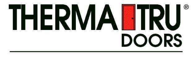 A logo for therma tru doors on a white background