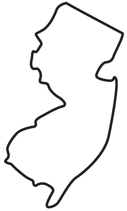 Outline of a map of New Jersey