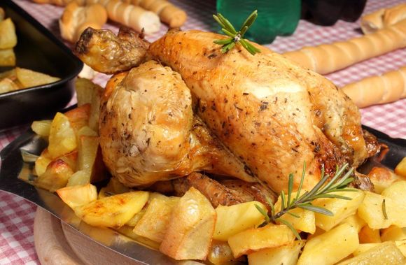 pollo allo spiedo con patate