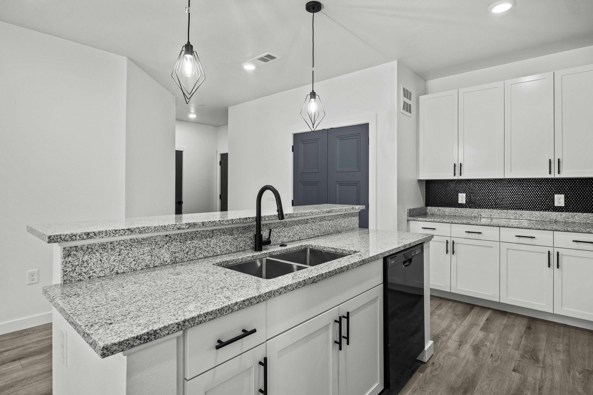 Modern kitchen with white counter