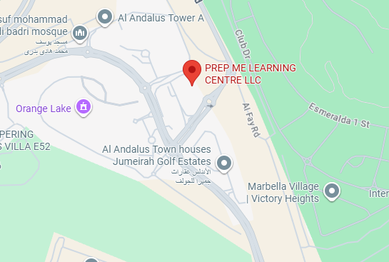 Map showing the location of PREP ME LEARNING CLNTRL LLC near Al Andalus Townhouses, Dubai.