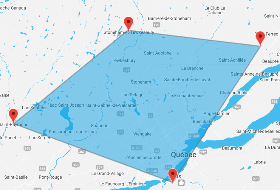 Une carte du Québec pour nos services de climatisation et de chauffage.