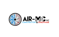 Le logo d'air-mc inc. est un ventilateur avec un flocon de neige dessus.