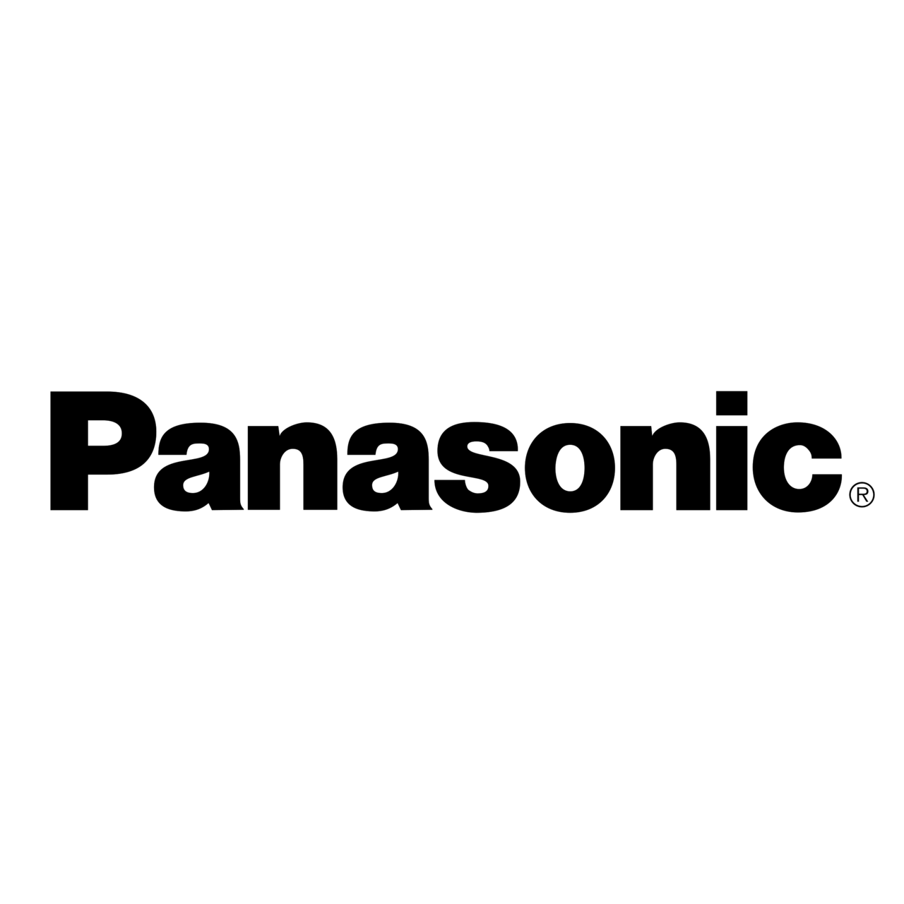 Le logo panasonic est noir et blanc sur fond blanc d'une compagnie de climatisation et de chauffage.