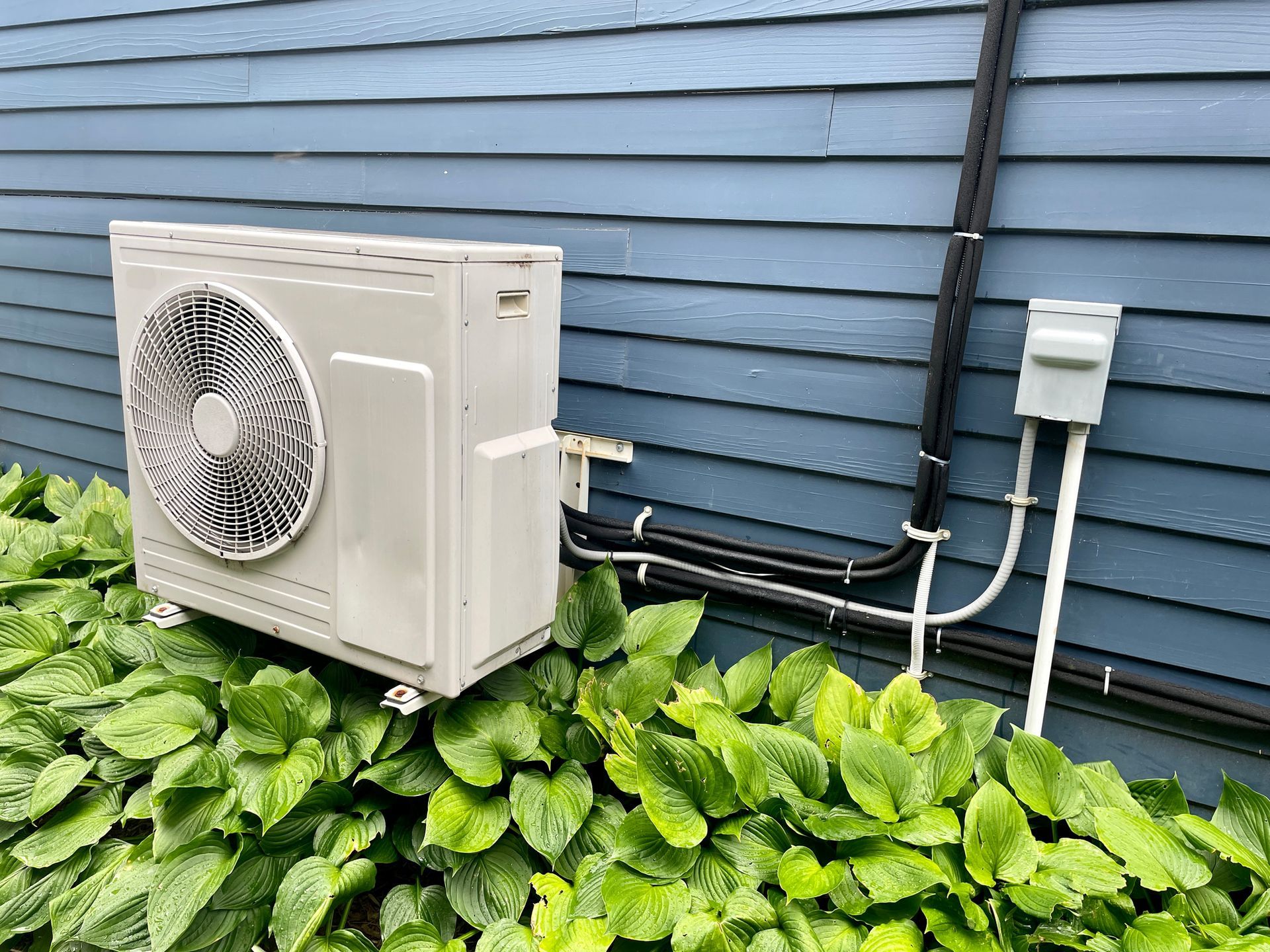 Ductless mini split system installed in modern Seattle home providing heating and cooling.