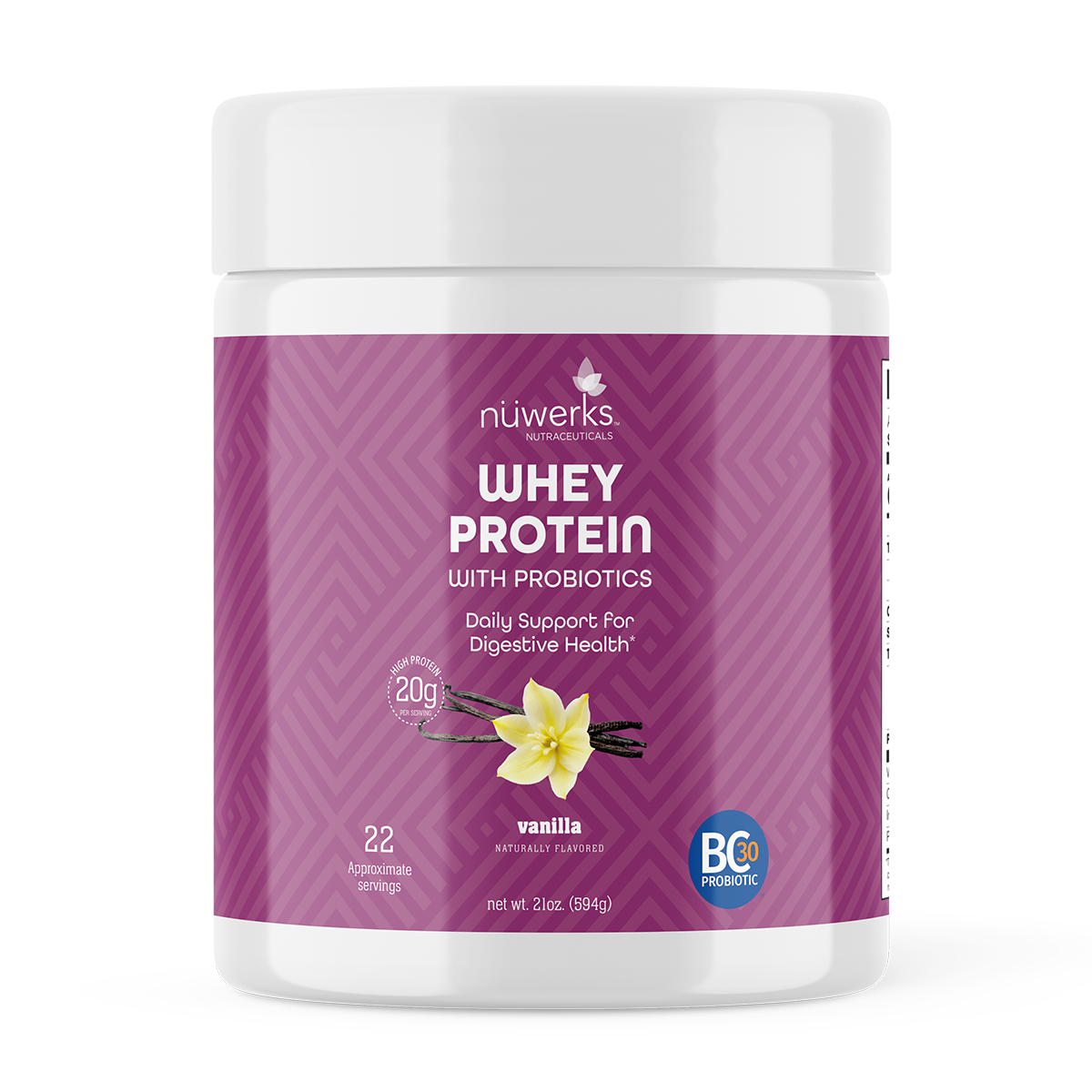 Whey Protein Powder w/ Probiotics - Vanilla