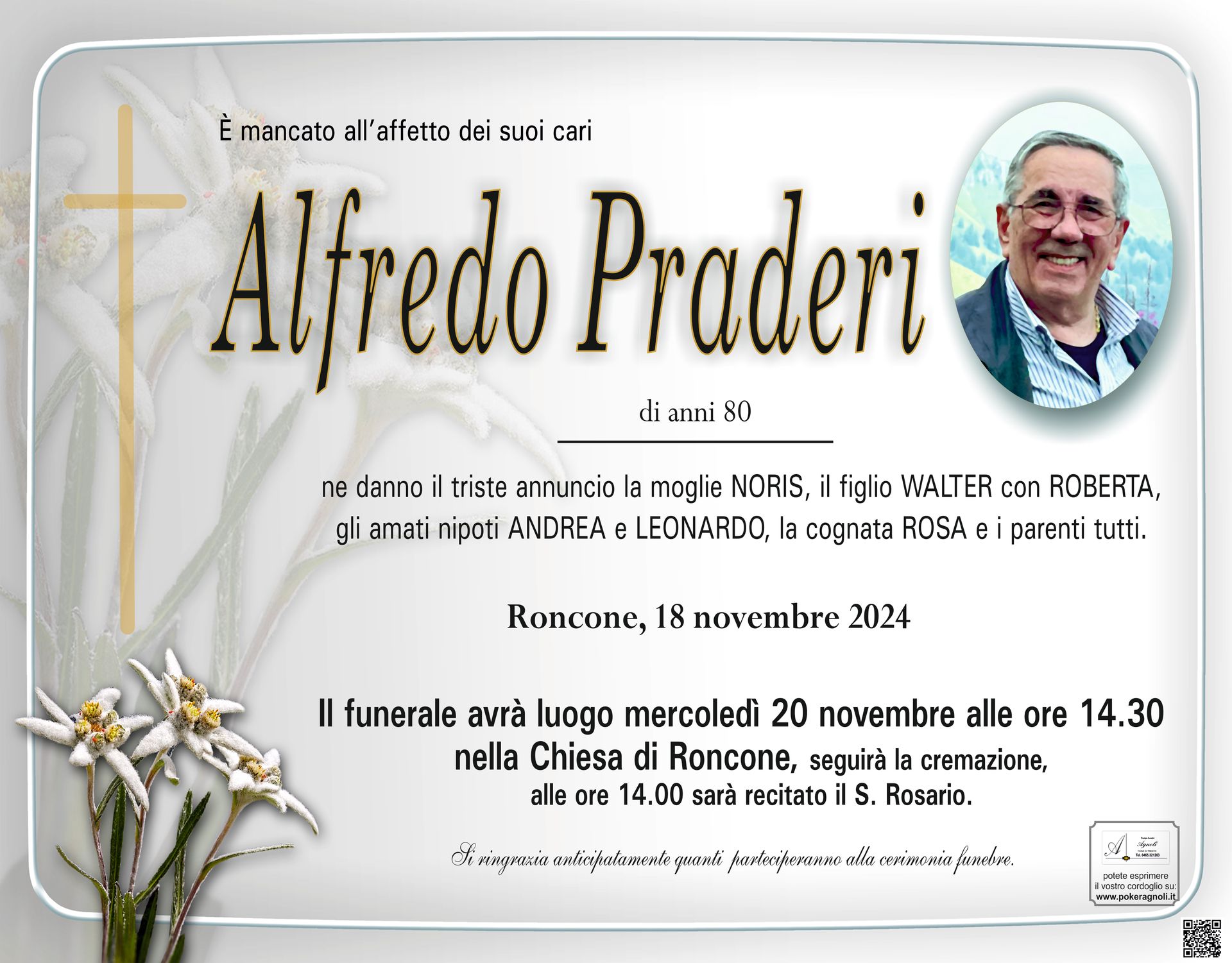 Affissione avvisi di lutto a Tione | Agnoli Luigi