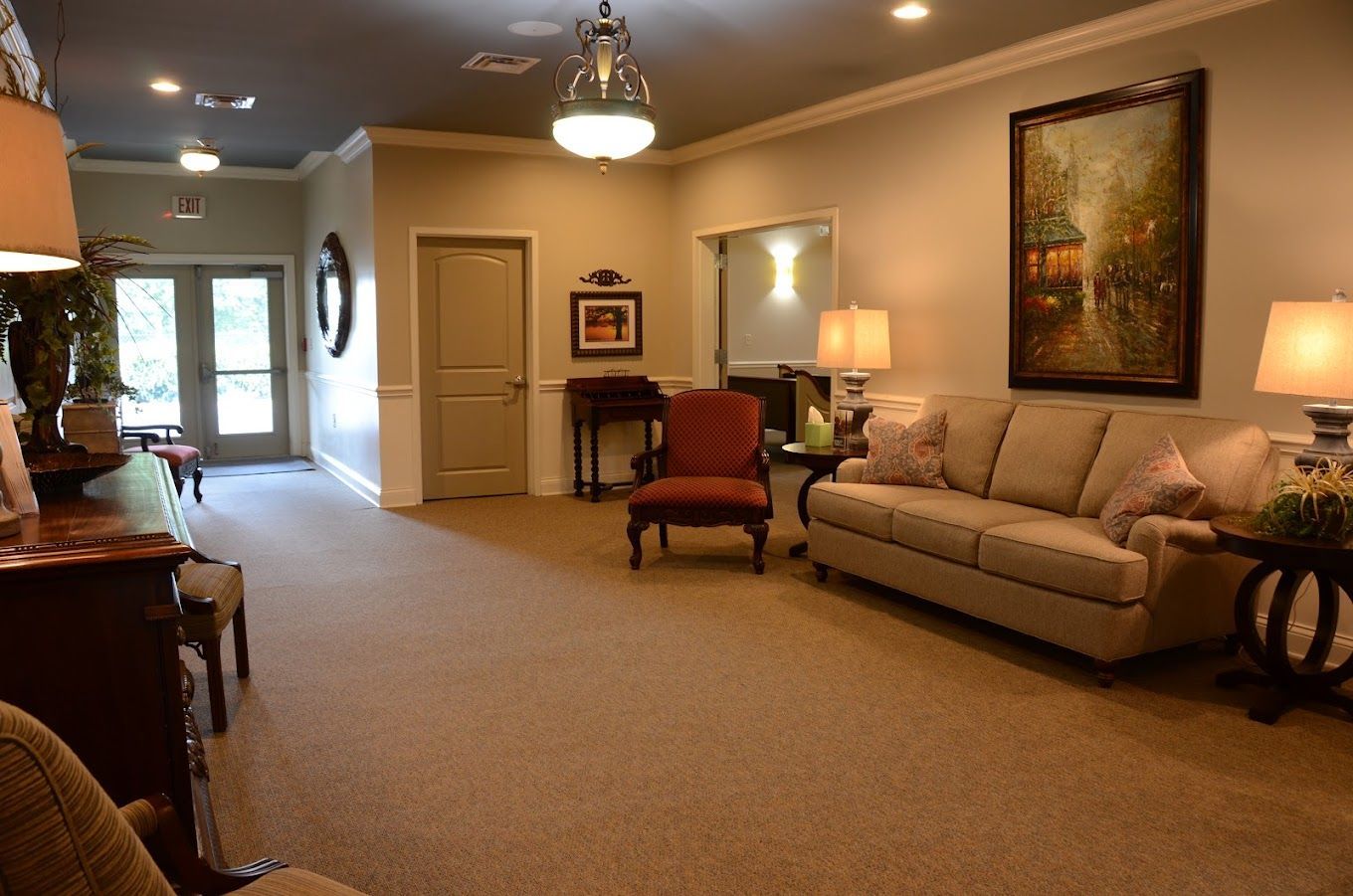 Chapel foyer area for Sumner Funeral & Cremation Lakeside in Hendersonville, KY