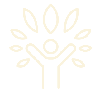 Un dessin au trait d'une personne tenant un arbre avec des feuilles.