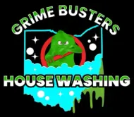A logo for Grime Busters House Washing