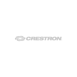The crestron logo is on a white background.
