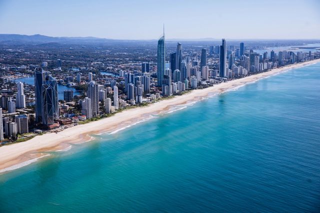 An Aerial View of a City Surrounded by Water and Buildings — Mentally Hooked in Gold Coast, QLD