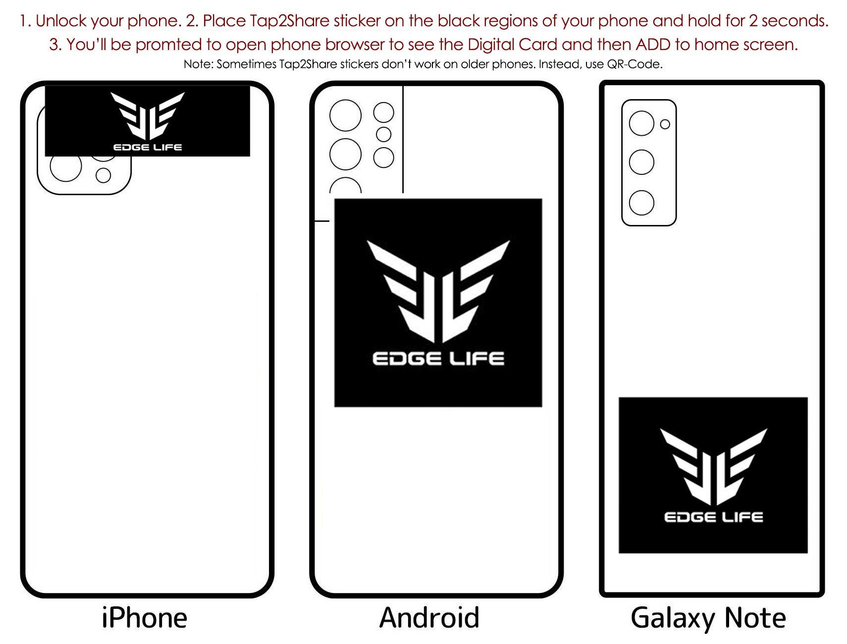What part of the mobile to tap Team Edge Sticker
