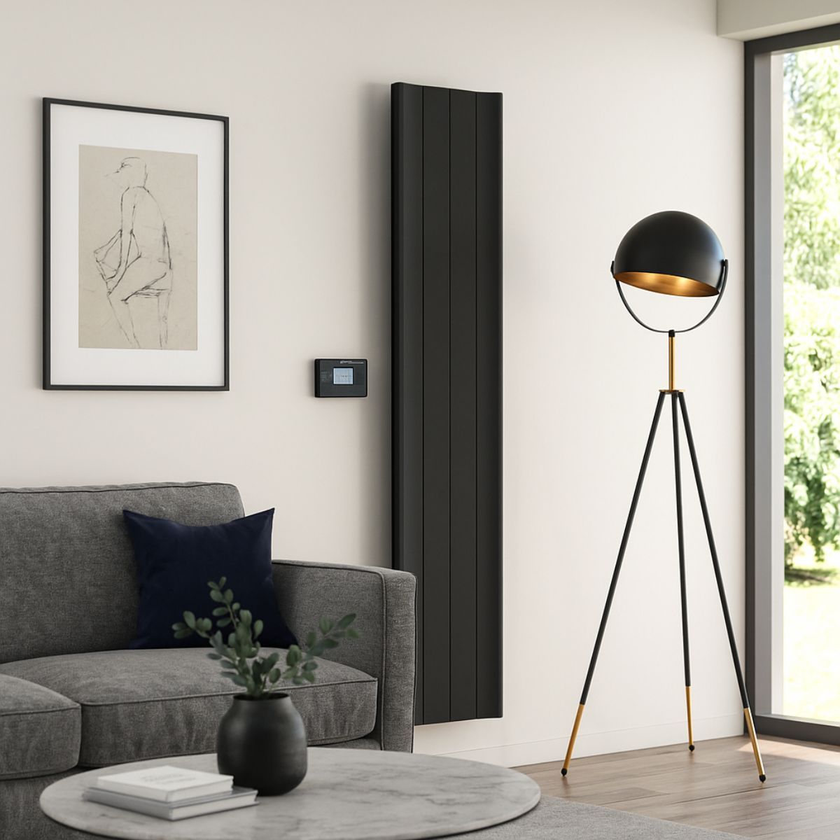 iRad vertical flat panel electric radiator in white iRad vertical flat panel electric radiator in white