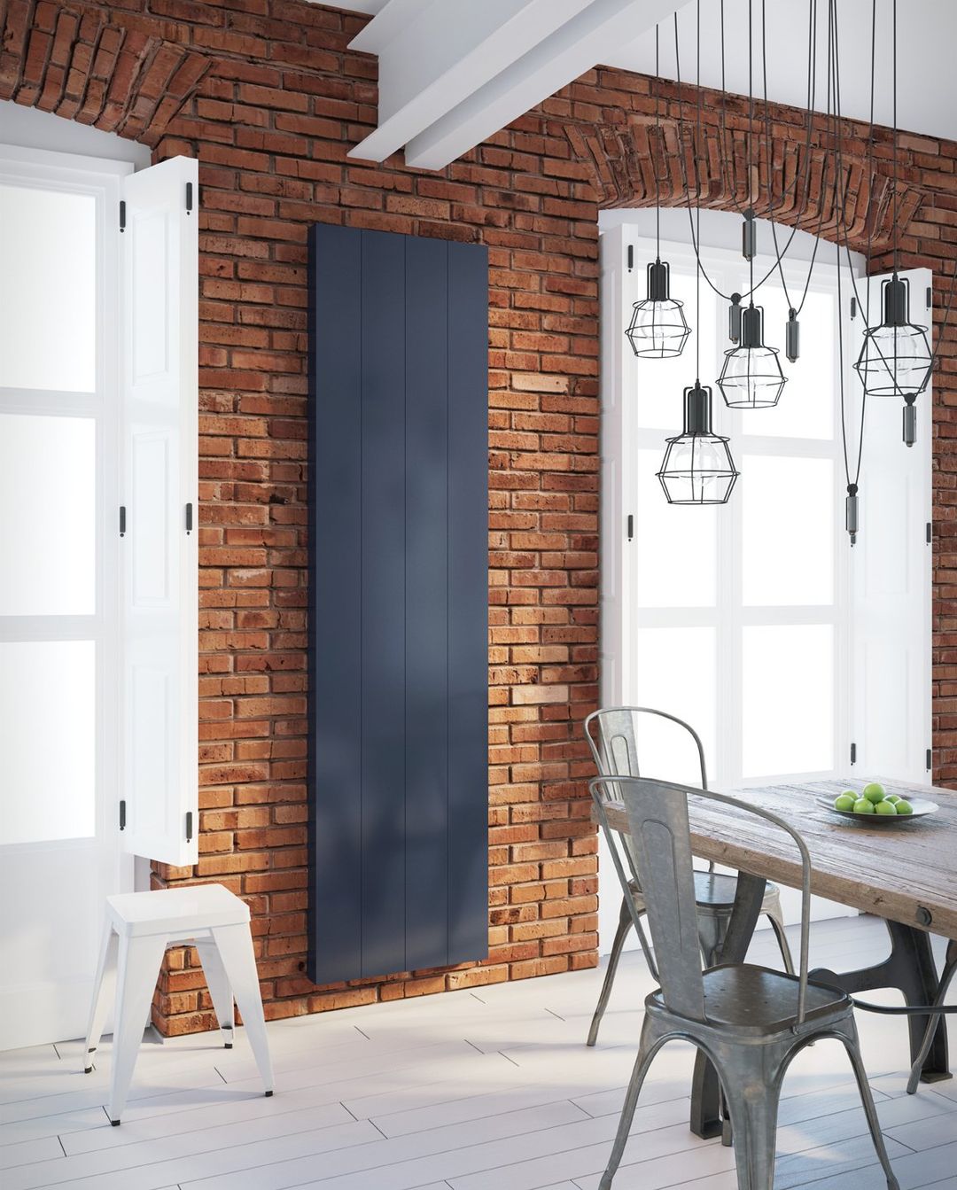 Dynamo tall vertical electric radiator in dark grey