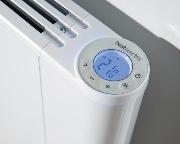 Digital controls on Slimline Curve electric radiator Digital controls on Slimline Curve electric radiator