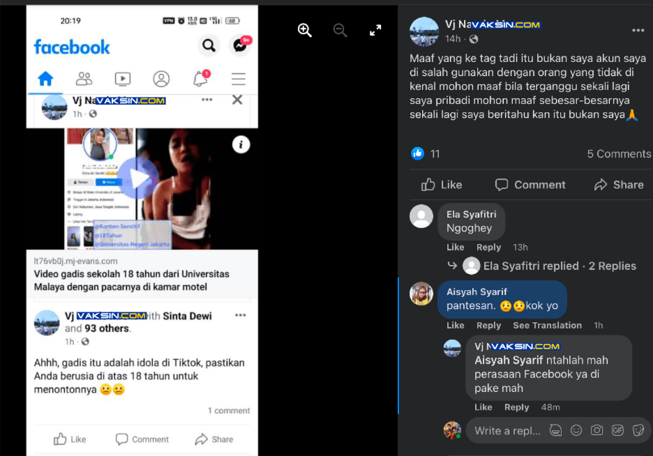 Gambar 4, Tag konten porno akan dilakukan otomatis pada teman Facebook