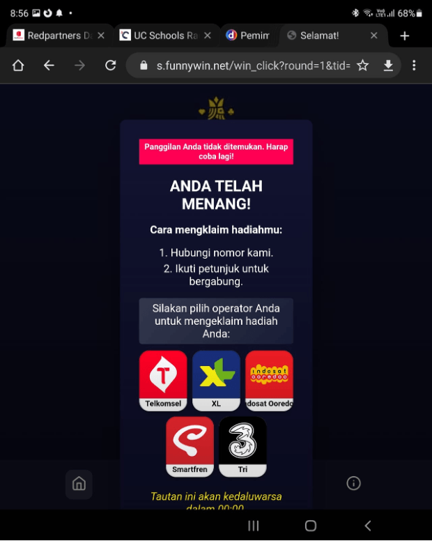 Gambar 9, Korban akan dikelabui seakan-akan mendapatkan iPhone dan diminta menghubungi nomor Premium