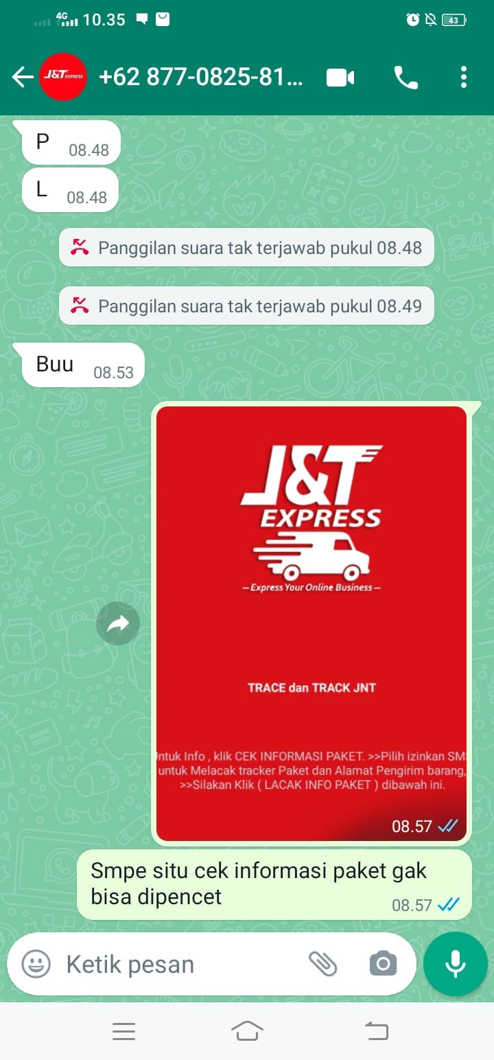 Gambar 3, Aplikasi lacak paket mencatut nama kurir terkenal