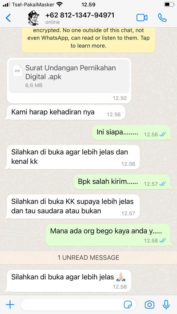 Gambar 1, Undangan Pernikahan yang akan mencuri OTP mobile banking